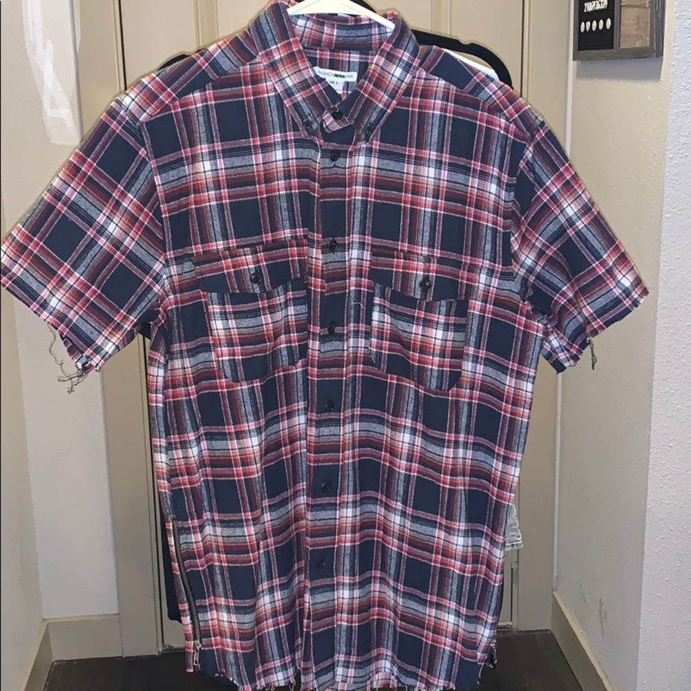 MEN. NEVER WORN! Distressed flannel. Fashion Nova